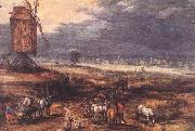 BRUEGHEL, Jan the Elder, Landscape with Windmills fdg